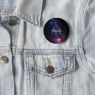 Milchstrahlenfarben, personalisierbar, monogramm button