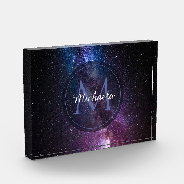 Milchstrahlenfarben, personalisierbar, monogramm fotoblock (Links)