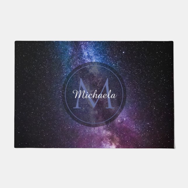 Milchstrahlenfarben, personalisierbar, monogramm fußmatte (Vorderseite)