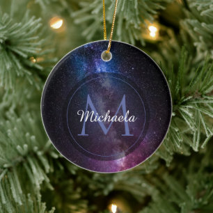 Milchstrahlenfarben, personalisierbar, monogramm keramik ornament