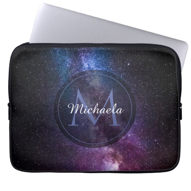 Milchstrahlenfarben, personalisierbar, monogramm laptopschutzhülle (Vorderseite)