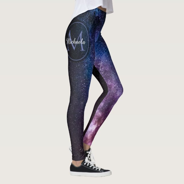 Milchstrahlenfarben, personalisierbar, monogramm leggings (Rechts)