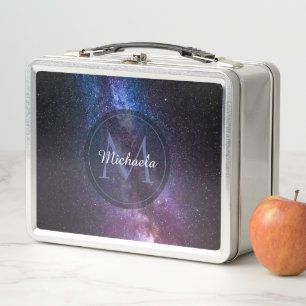 Milchstrahlenfarben, personalisierbar, monogramm metall brotdose
