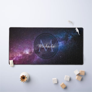 Milchstrahlenfarben, personalisierbar, monogramm schreibtischunterlage