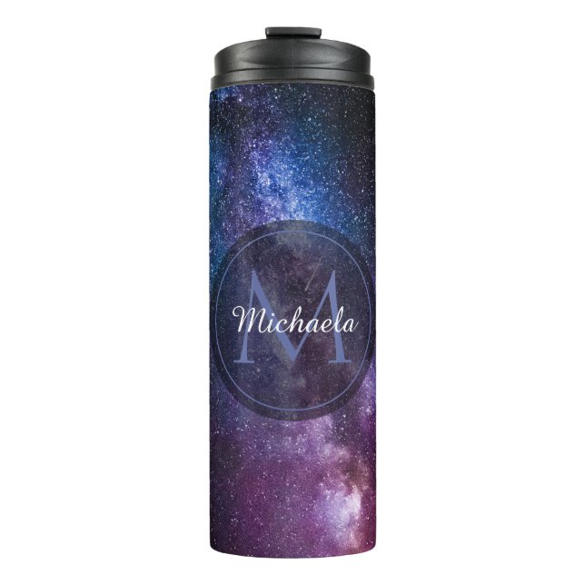 Milchstrahlenfarben, personalisierbar, monogramm thermosbecher (Vorderseite)