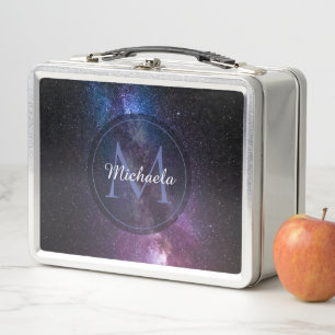 Milchstrahlenfarben personalisierbare Monogramm Metall Brotdose