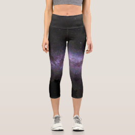 Milchstraße mit Silhouette Capri Leggings