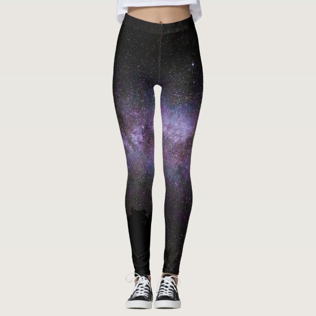 Milchstraße mit Silhouette Leggings (Vorderseite)