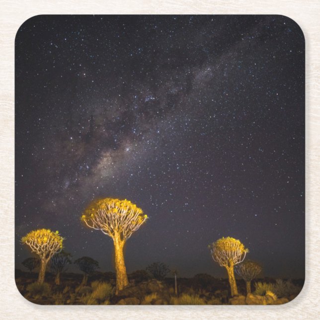 Milchstraße - Quiver Tree | Keetmanshoop Namibia Rechteckiger Pappuntersetzer (Vorderseite)
