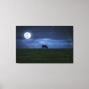 Milchstrasse Rind Moonlight Leinwanddruck