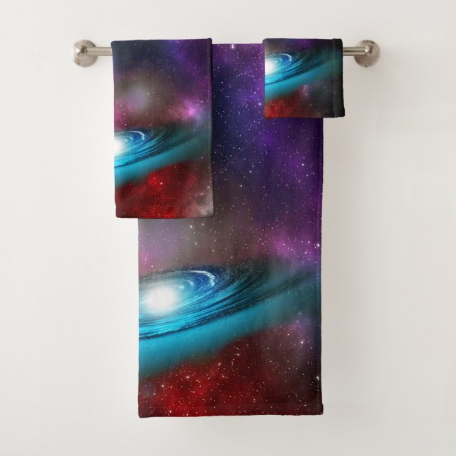 Milchstraße Starfield mit mehrfarbiger kosmischer  Badhandtuch Set (Insitu)