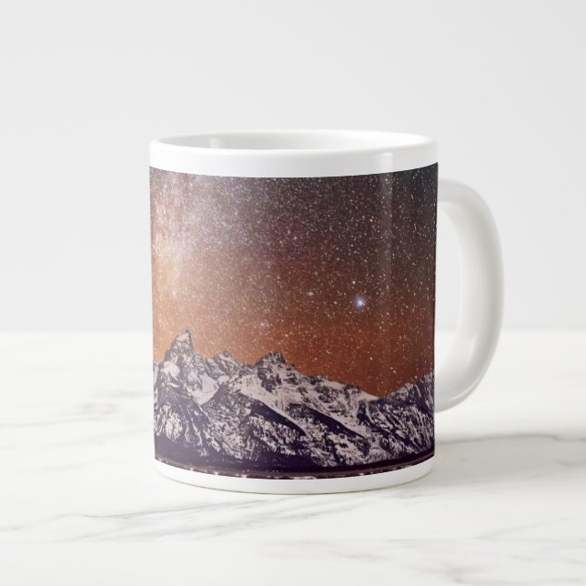 Milchstraße über Grand Teton Jumbo-Tasse (Vorderseite Rechts)
