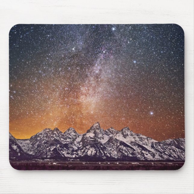 Milchstraße über großartigem Teton Mousepad (Vorne)