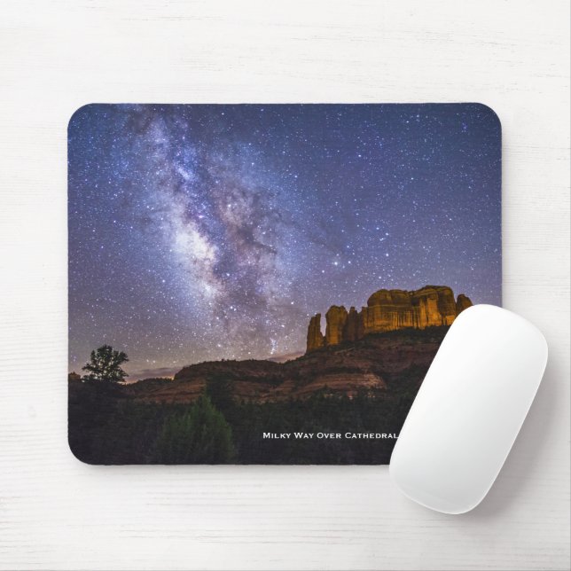 Milchstraße über Kathedrale Rock, Arizona Mousepad (Mit Mouse)