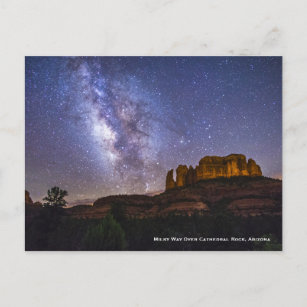 Milchstraße über Kathedrale Rock, Arizona Postkarte