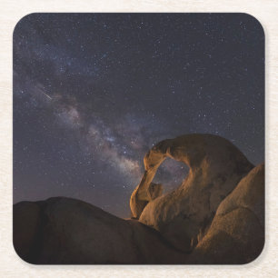 Milchstraße und Cyclops-Arch   Alabama Hills Rechteckiger Pappuntersetzer