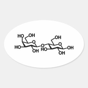 Milchstruktur von Lactose Ovaler Aufkleber
