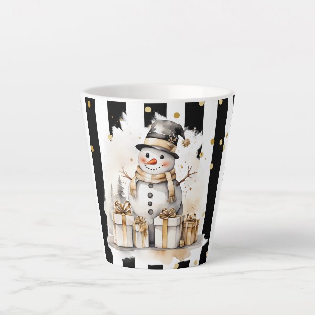 Milchtasse Klein Snowman and Stripes Var04 (Vorderseite)