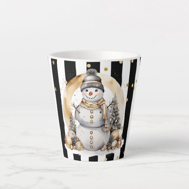 Milchtasse Klein Snowman and Stripes Var06 (Vorderseite)