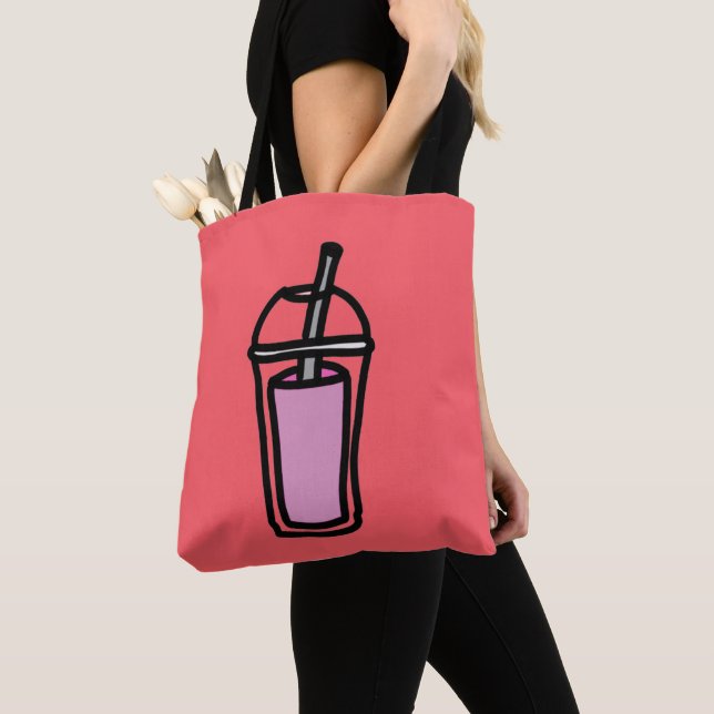 Milchtee Bubble Tee niedlich Teegetränk Tasche (Von Nahem)