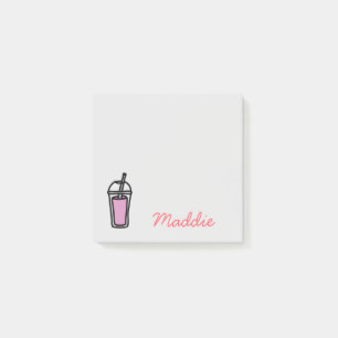 Milchtee Bubble Tee Teenager Mädchen rosa Post-it Klebezettel
