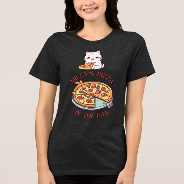milde Pizza in der Pfanne Tri-Blend Shirt (Vorderseite)