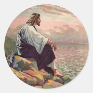 Mildes - und - mildes Jesuss Runder Aufkleber