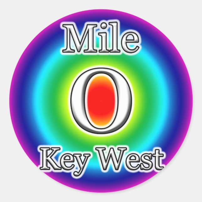 MILE 0 KEY WEST FL FLORIDA RAINBOW STICKER ZERO (Vorderseite)