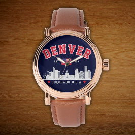 Mile High City Skyline Illustration Armbanduhr