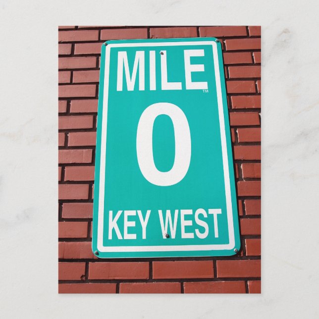 Mile Marker 0 Signer Key West Florida Postkarte (Vorderseite)