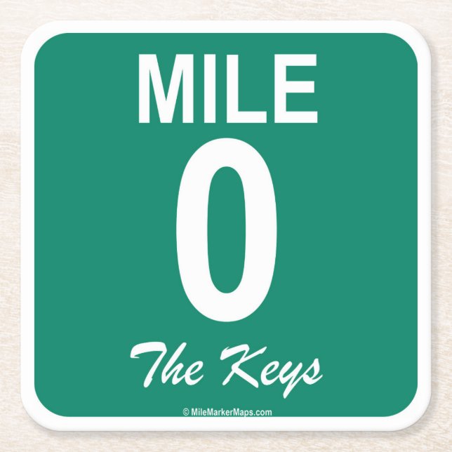 Mile Marker 0 Untersetzer für Rum Runners & Mojito (Vorderseite)