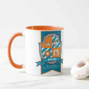 Miles Brief M Wappen Orange Name Bedeutung Hund Tasse