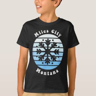 Miles City Montana Schneeflocke Weihnachten Winter T-Shirt