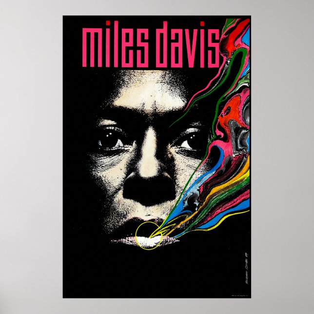Miles Davis Jazz illustriertes Poster (Vorne)
