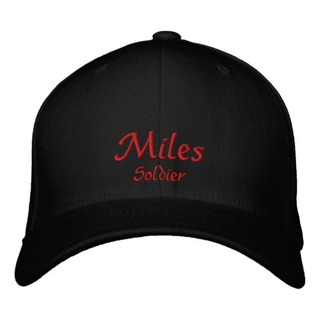 Miles Name Cap / Hat Bestickte Kappe (Vorderseite)