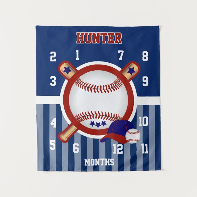 Milestone Baby Foto Prop Baseball ⚾ Sport Wandteppich (Vorderseite)
