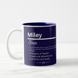 Miley, Girl Personalized Name Definition Mug