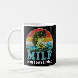 MILF Funny Man I Liebe Fishing Addict Retro Kaffeetasse