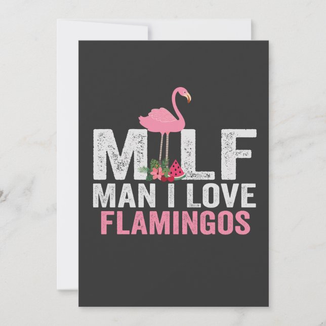 Milf Man I Liebe Flamingos Funny Pink Bird Geschen Einladung (Vorderseite)