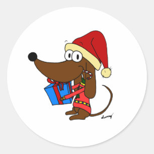 Milieu d'un autocollant de chapeau de Père Noël