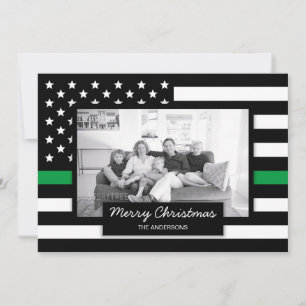 Militaire mince ligne verte Carte photo du drapeau