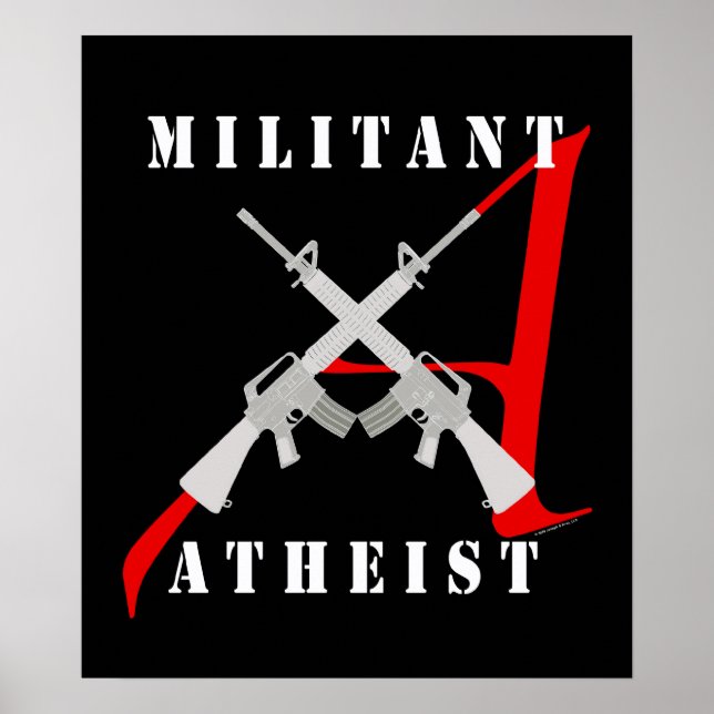 Militant Atheist Black Poster (Vorne)