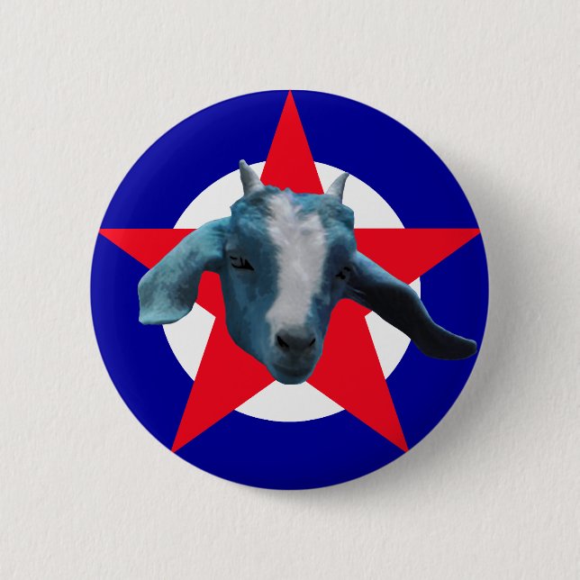 Militante Ziege Button (Vorderseite)