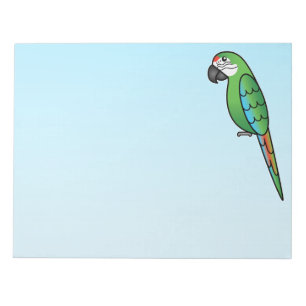 Militär Cartoon Ara Papagei Vogel Notizblock