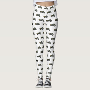 Militär-Cruiser-Motorrad Cartoon-Illustration Leggings