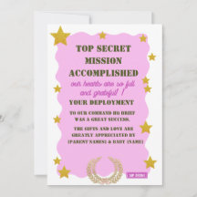 Militär Dankeschön-Karte — Pink Top Secret Mädchen