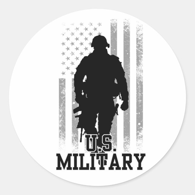 Militär der USA Runder Aufkleber (Vorderseite)