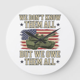 Militär-Erinnerungspanzer Patriotisches-Shirt-Desi Große Wanduhr