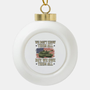 Militär-Erinnerungspanzer Patriotisches Shirt-Desi Keramik Kugel-Ornament