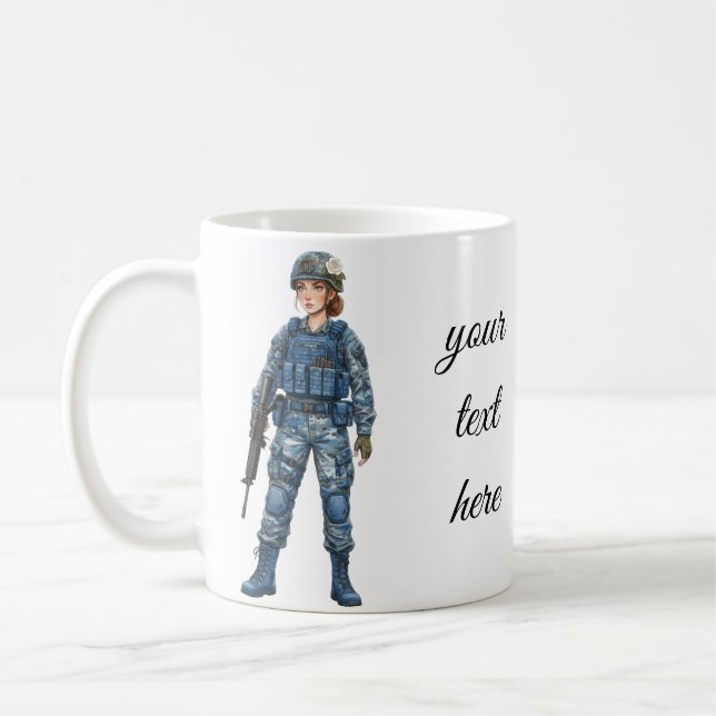 militar girl quote editable kaffeetasse (Links)
